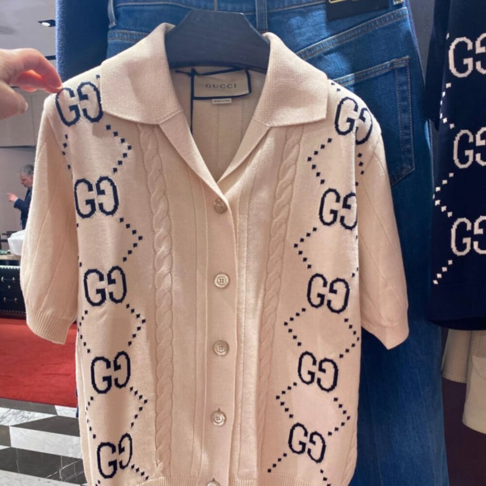NEW with TAG Gucci GG intarsia cotton cardigan